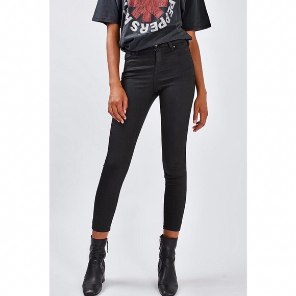 topshop leather look jeans